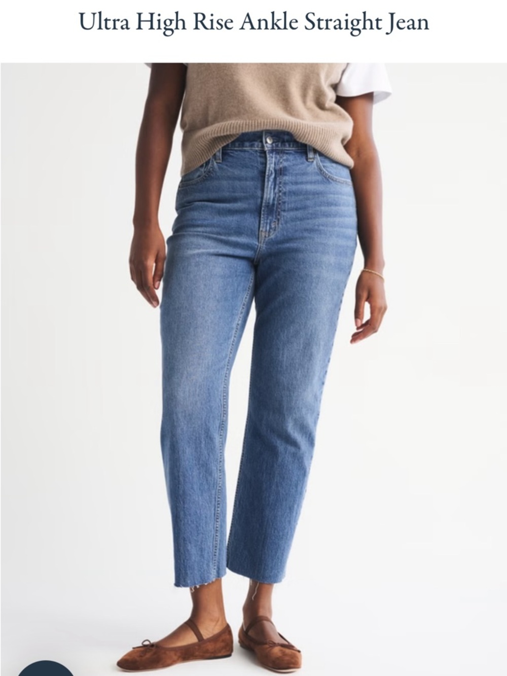 Abercrombie High-Rise Straight Crop Women’s Jeans (Short) - Medium Blue